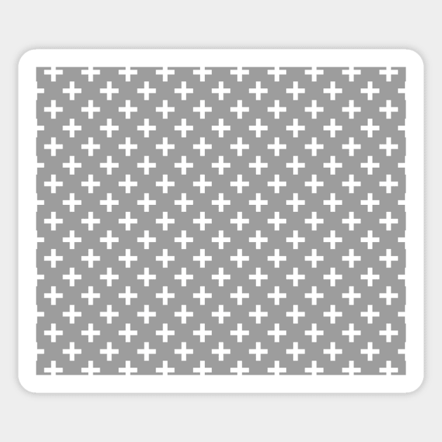 Crosses | Criss Cross | Swiss Cross | Hygge | Scandi | Plus Sign | Gray and White | Magnet by Eclectic At Heart